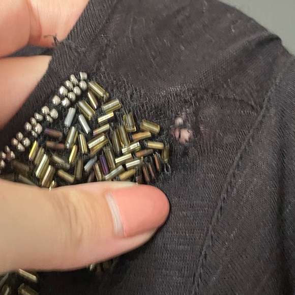 Urban Outfitters Ecote Black Beaded Top - Size Medium - Picture 4 of 5